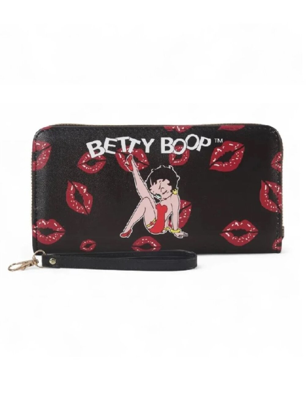 Betty Boop Kisses Zipper Wallet w. Strap - Licensed New